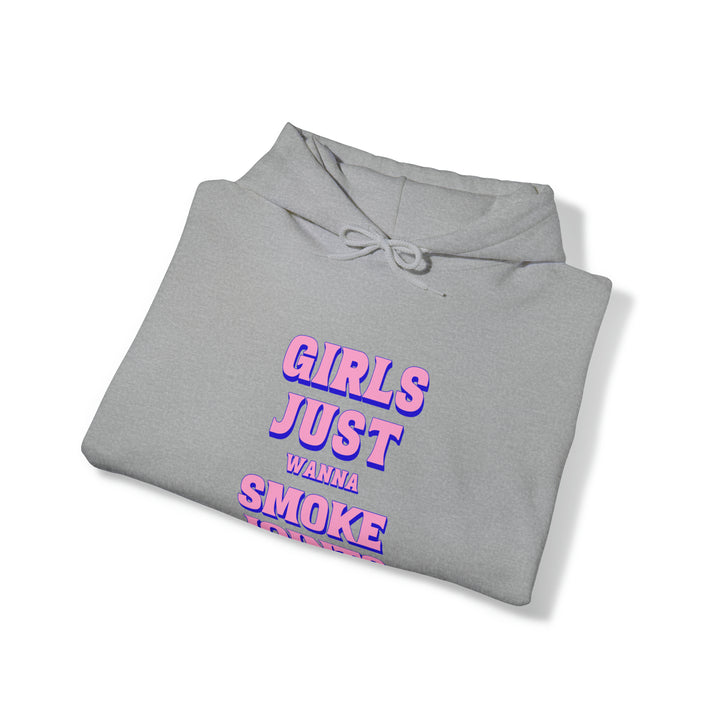 Girls Just Wanna Smoke Joints Hooded Sweatshirt - Ken Ahbus