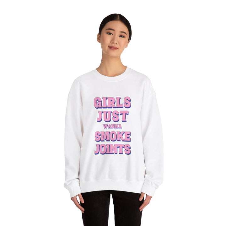 Girls Just Wanna Smoke Joints Crewneck Sweatshirt - Ken Ahbus