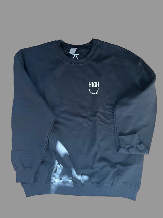 high crewneck in black